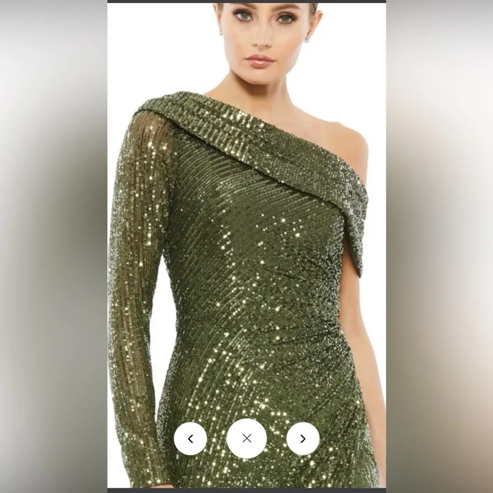 Sequined drop shoulder gown - Picture 2 of 3